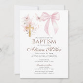 ピンクフローラバプテスマ 招待状 (正面)