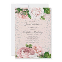 ピンクフローラバラシルバーグリッターキンセアニラ