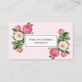 ピンクフローラバラトレンディーエレガントと名刺 名刺 (正面)