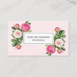 ピンクフローラバラトレンディーエレガントと名刺 名刺