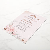 ピンクフローラバラバタフライキンセアニェラ15日 箔招待状 (回転した状態)