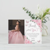 ピンクフローラバラバタフライスウィート16キンセアニラ サンキューカード (スタンド正面)