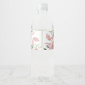 ピンクフローラバラバースデーパーティープレート ペットボトルラベル (裏面)