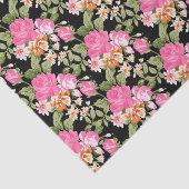 ピンクフローラバラビクトリアンパターンティッシュペーパー 薄葉紙 (詳細)