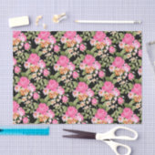 ピンクフローラバラビクトリアンパターンティッシュペーパー 薄葉紙 (クラフト)