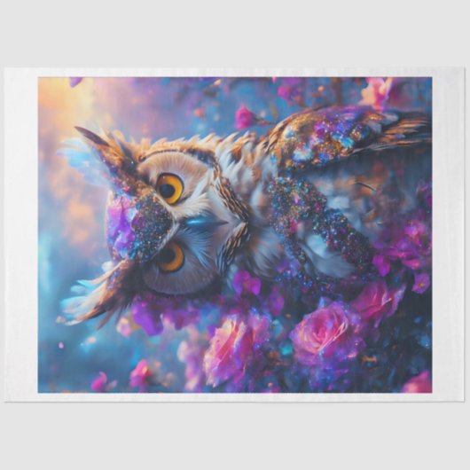 ピンクフローラバラフクロウ 薄葉紙 (正面)