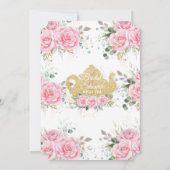 ピンクフローラバラブライダルシャワーハイティーパーティー 招待状 (裏面)