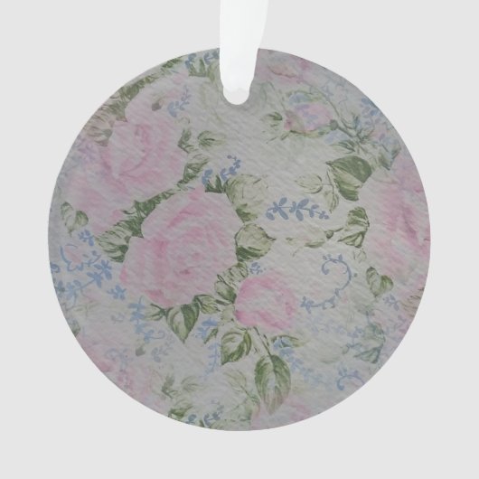ピンクフローラバラヴィンテージ オーナメント (正面)