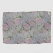 ピンクフローラバラヴィンテージ ゴルフタオル (横)