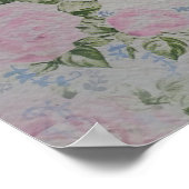 ピンクフローラバラヴィンテージ ポスター (角)