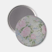 ピンクフローラバラヴィンテージ マグネット (正面/裏面)