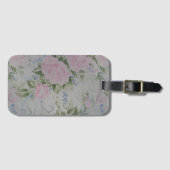 ピンクフローラバラヴィンテージ ラゲッジタグ (正面横)