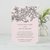 ピンクフローラバラ庭園の結婚式招待状 招待状 (スタンド正面)