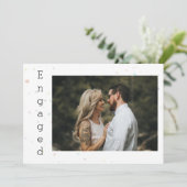 ピンクフローラバラ紙吹雪婚約のお知らせ 案内状 (スタンド正面)