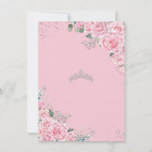 ピンクフローラバラ蝶サート16キンセアニラ サンキューカード (裏面)