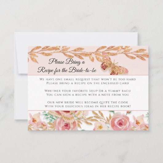 ピンクフローラバラ金ゴールドエレガントレシピブライダルシャワー (正面)