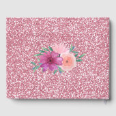 ピンクフローラバラ金ゴールドグリッターベビーシャワー ゲストブック (裏面)