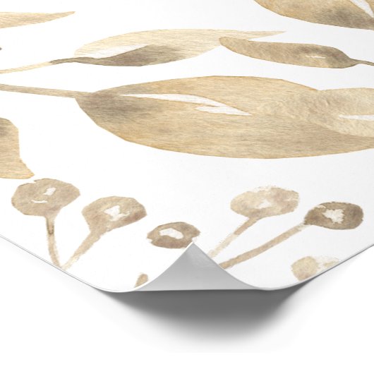 ピンクフローラバラ金ゴールド《キリスト教》洗礼式や命名式ウェルカムサイン ポスター (角)