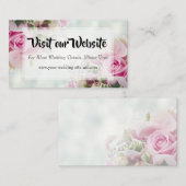 ピンクフローラバラ&牡丹結婚のウェブサイト エンクロージャーカード (正面/裏面)