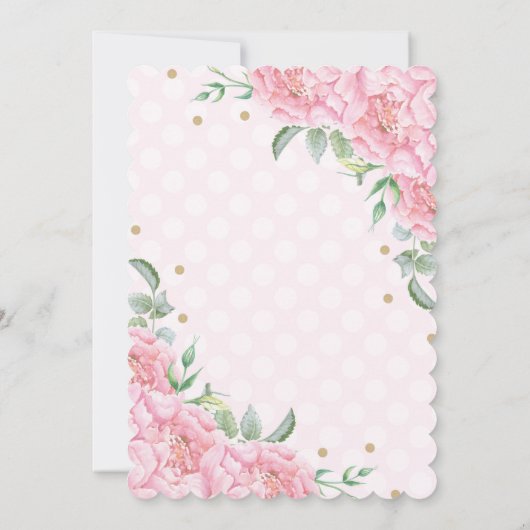 ピンクフローラバレリーナバレエトゥトゥ誕生日招待状 招待状 (裏面)