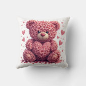 ピンクフローラバレンタインデーベア クッション (裏面)