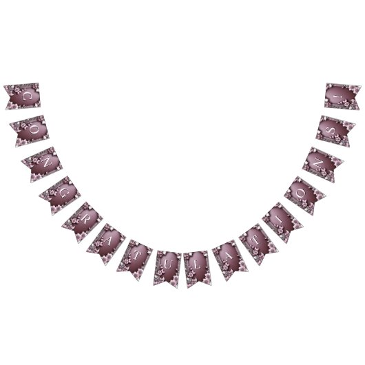 ピンクフローラバンティング国旗 バンティングフラッグ (全)