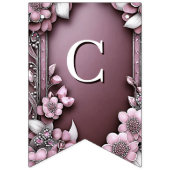 ピンクフローラバンティング国旗 バンティングフラッグ (第1の旗)