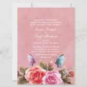 ピンクフローラバースト結婚式招待状 招待状 (正面)