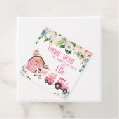 ピンクフローラバーントラクターファーム誕生日ラベル フェイバータグ (インサイチュ)