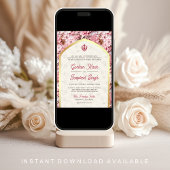 ピンクフローラパンジャビアナンドKarajシーク結婚ズ 招待状