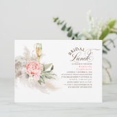 ピンクフローラパンパスグラスグリーンブライダルランチ 招待状 (スタンド正面)