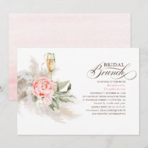 ピンクフローラパンパスグラスグリーンリーブライダルブランチ