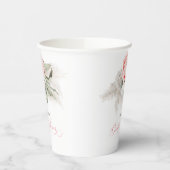 ピンクフローラパンパスグラスブライダルシャワーボホ 紙コップ (左)