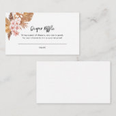 ピンクフローラパンパスグラスベビーシャワーおむつラッフル エンクロージャーカード (正面/裏面)