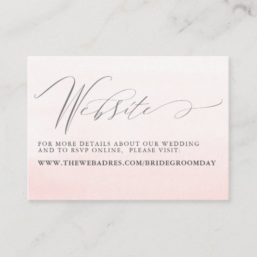 ピンクフローラパンパスグラス結婚ズのウェブサイトカード 名刺 (正面)