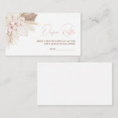 ピンクフローラパンパスボホベイビーシャワーおむつラッフル エンクロージャーカード (正面/裏面)