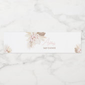 ピンクフローラパンパスボホベイビーシャワー ペットボトルラベル (シングルラベル)