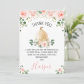 ピンクフローラパンプキン誕生日サンキューカード 招待状 (スタンド正面)