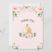 ピンクフローラパンプキン誕生日サンキューカード 招待状 (裏面)