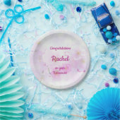 ピンクフローラパーソナライズされたデザイン退職 ペーパープレート (パーティー)