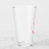 ピンクフローラパーソナライズされた結婚リースの日付 タンブラーグラス (右)