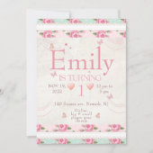 ピンクフローラパーティーラブシャックファンシー招待状 招待状 (正面)