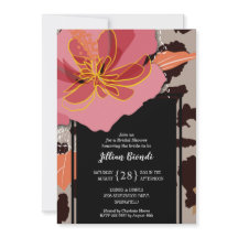 ピンクフローラヒョウ印刷ブライダルシャワー