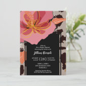 ピンクフローラヒョウ印刷ブライダルシャワー 招待状 (スタンド正面)
