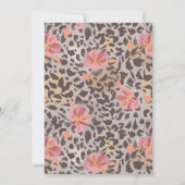 ピンクフローラヒョウ印刷ブライダルシャワー 招待状 (裏面)