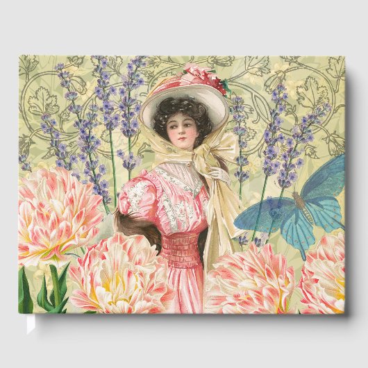 ピンクフローラビクトリアンウーマンリージェンシー ゲストブック (正面)