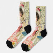 ピンクフローラビクトリアンウーマンリージェンシー ソックス (左)