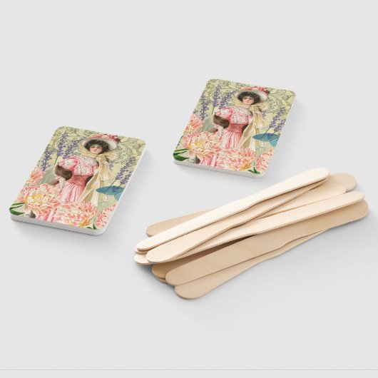 ピンクフローラビクトリアンウーマンリージェンシー ハンドファン (組立なし)