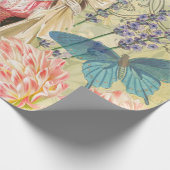 ピンクフローラビクトリアンウーマンリージェンシー ラッピングペーパー (角)