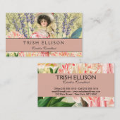 ピンクフローラビクトリアンウーマンリージェンシー 名刺 (正面/裏面)